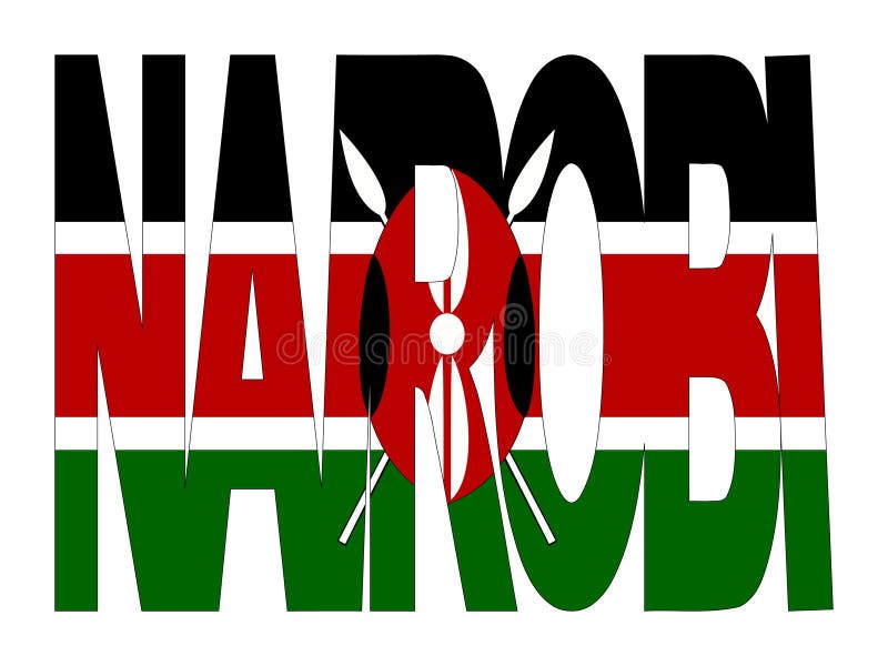 Nairobi tekst bandery ilustracja wektor Nairobi tekst bandery ilustracja wektor