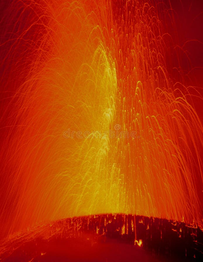 Picture of volcano Pacaya with a huge strombolian eruption. Picture of volcano Pacaya with a huge strombolian eruption