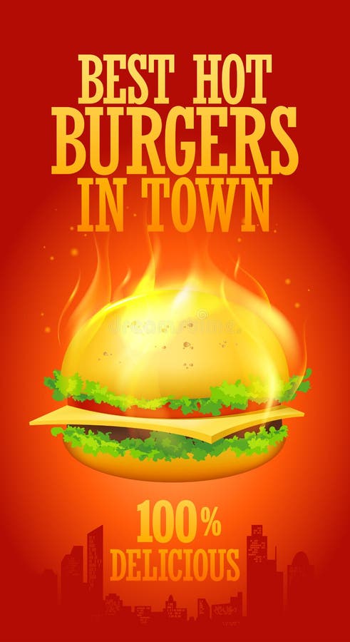 Najlepszy gorący hamburgery w grodzkim projekcie. ilustracja wektor Najlepszy gorący hamburgery w grodzkim projekcie. ilustracja wektor