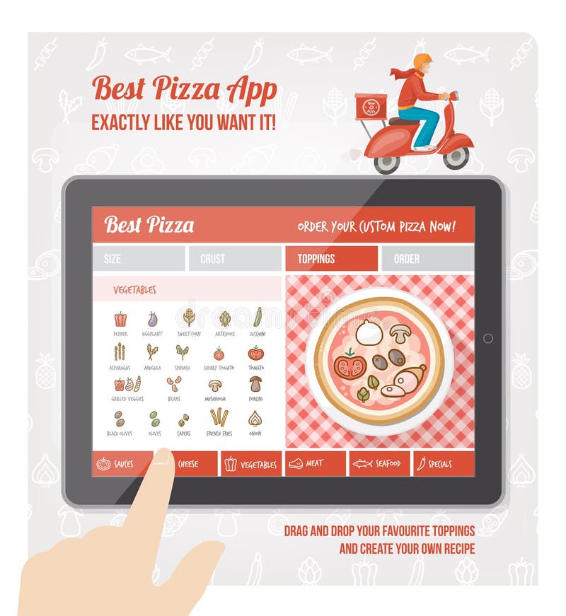 Najlepszy pizza app royalty ilustracja Najlepszy pizza app royalty ilustracja