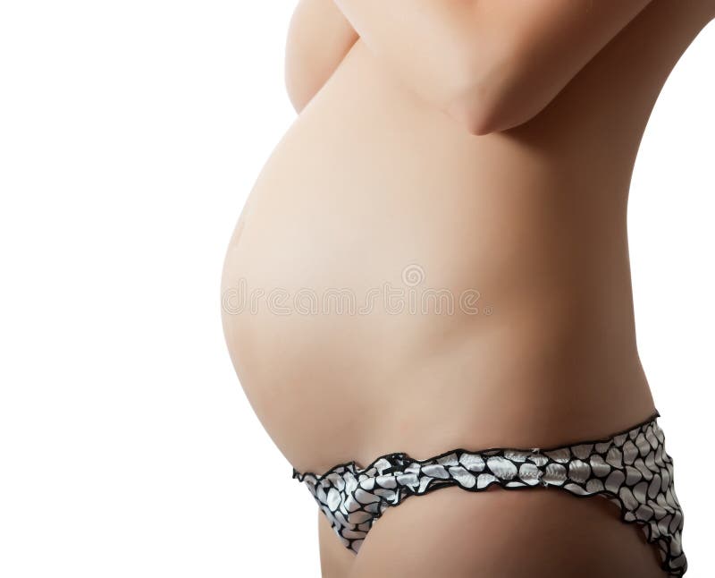Naked pregnant woman stock photos