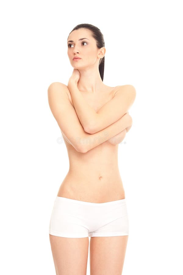 Naked woman relaxing stock photos