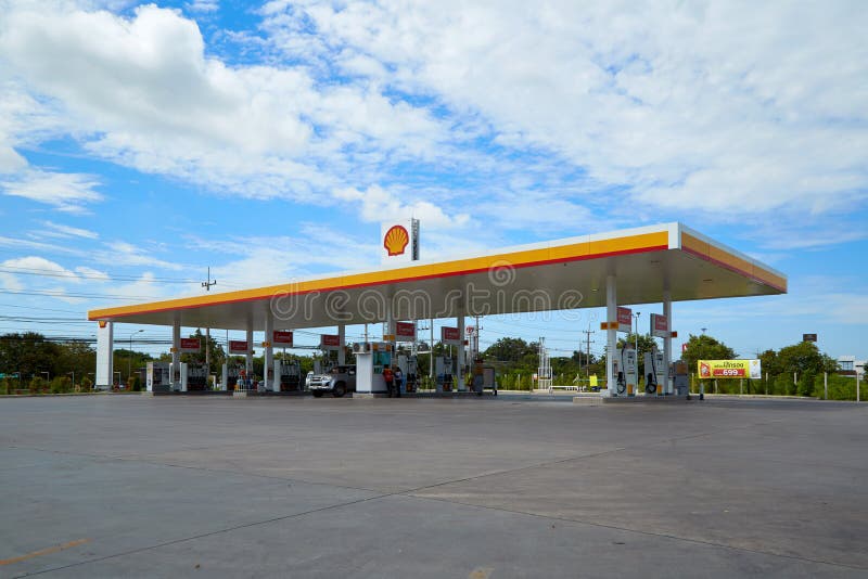 SHELL Fuel and Gas Station and Car Repair Editorial Photography Image