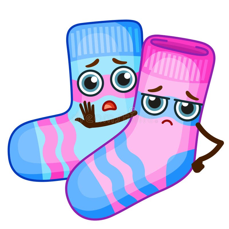 Naklejka wektorowa jasna. śmieszne emoji nie są przyjaciółmi zimowe skarpetki ilustracja wektor