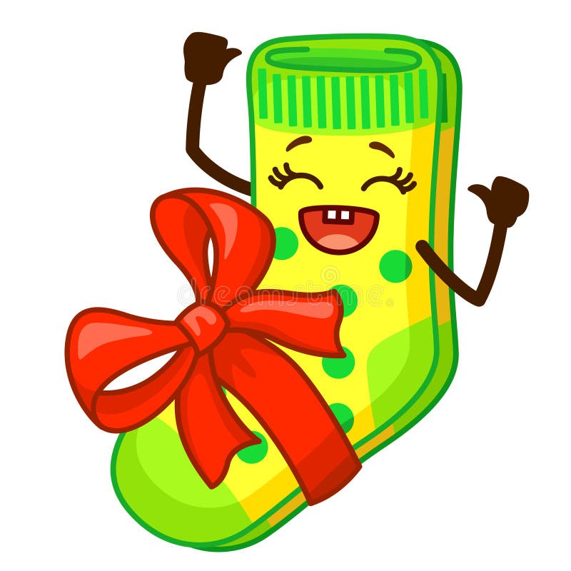 Naklejka wektorowa jasna. śmieszne skarpety emoji ilustracja wektor