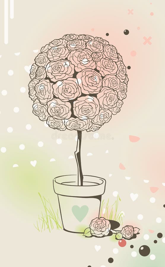 Nam boom in pot toe stock illustratie Nam boom in pot toe stock illustratie