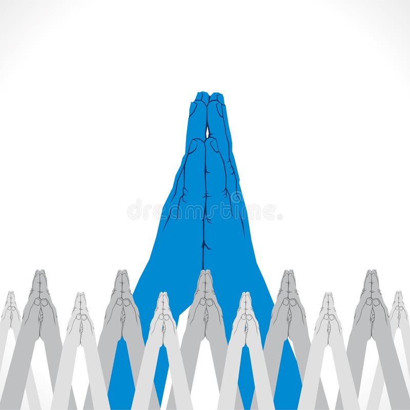 Namaskar hand pose stock illustration