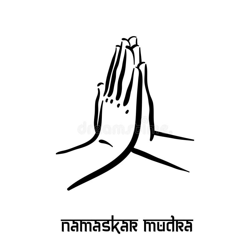 Namaskar hand pose stock vector. Illustration of mudra - 36039901