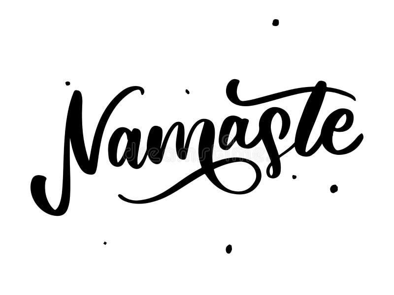 Namaste, z napisem 'Indyjskie powitanie', Hello in Hindi T shirty ręcznie, z napisem 'Wzór kaligraficzny' Wektor inspiracyjny royalty ilustracja Namaste, z napisem 'Indyjskie powitanie', Hello in Hindi T shirty ręcznie, z napisem 'Wzór kaligraficzny' Wektor inspiracyjny royalty ilustracja