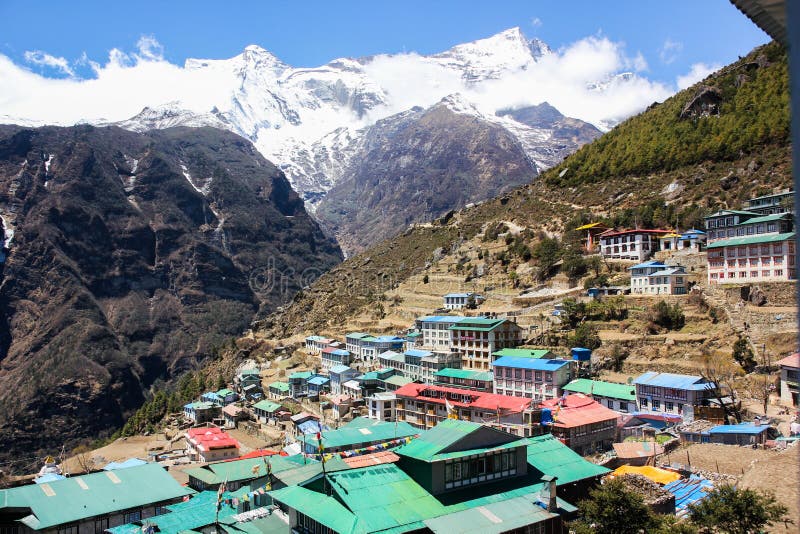 Namche Bazaar. Himalayas, Nepal. stock photos Namche Bazaar. Himalayas, Nepal. stock photos