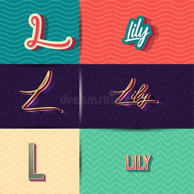 Name riley in various retro graphic design Vector Image