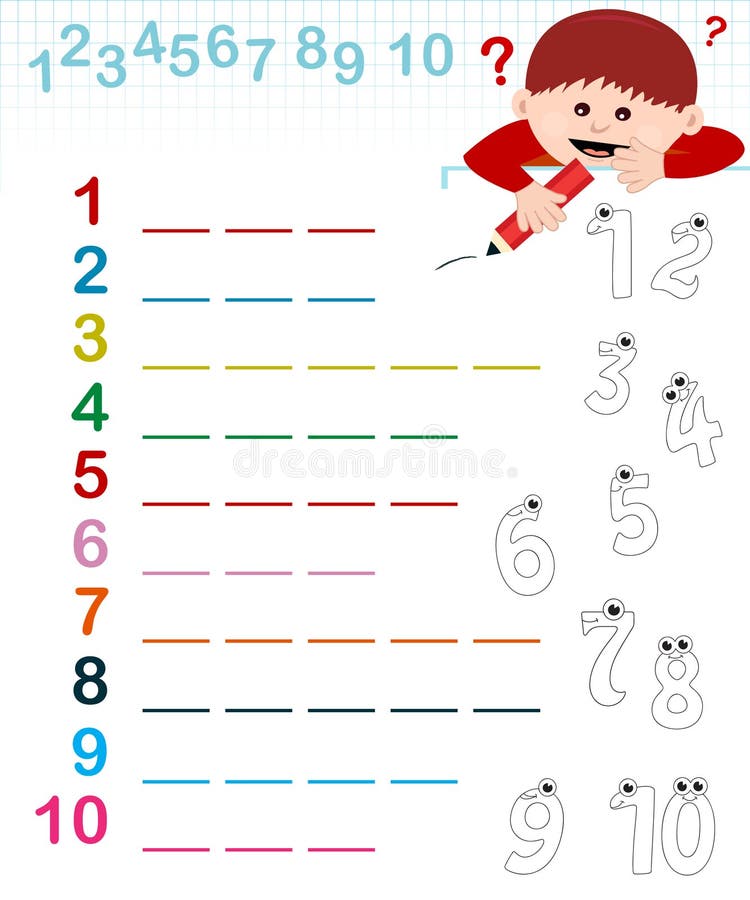 Name of the numbers vector illustration