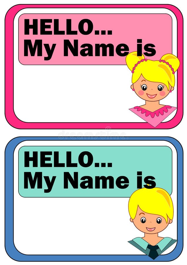 Name Tags for Kids stock vector. Illustration of blue - 45139471