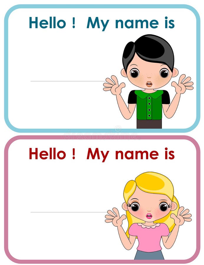 Name Tag for Kids Set Illustrations Stock Vector - Illustration of ...