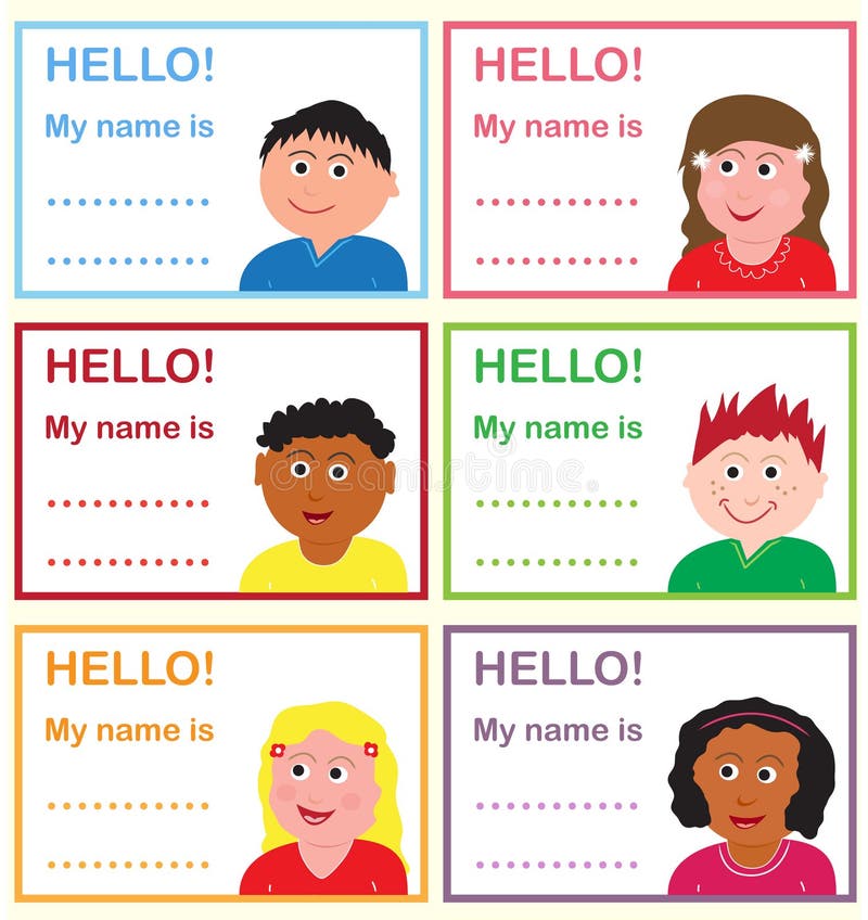 Name tags for kids stock illustration. Illustration of cards - 20976677