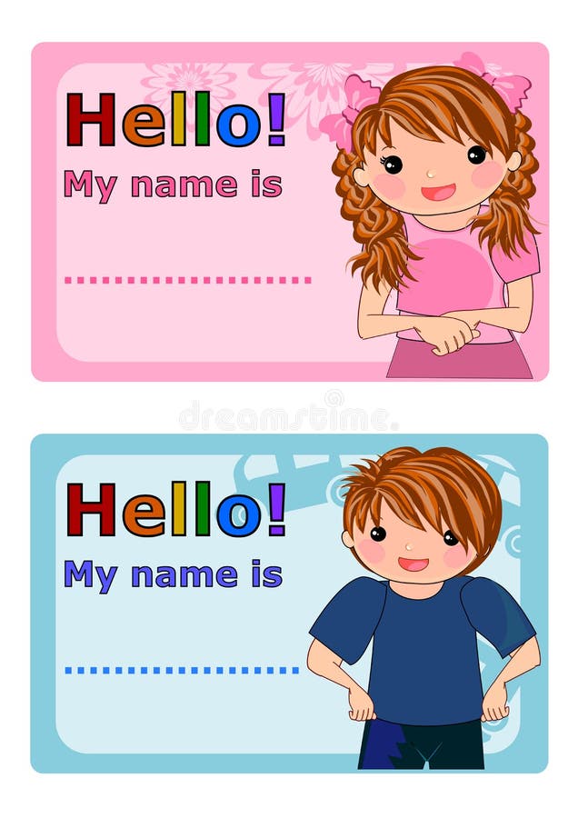 Name Tags for Kids stock illustration. Illustration of label - 67042499