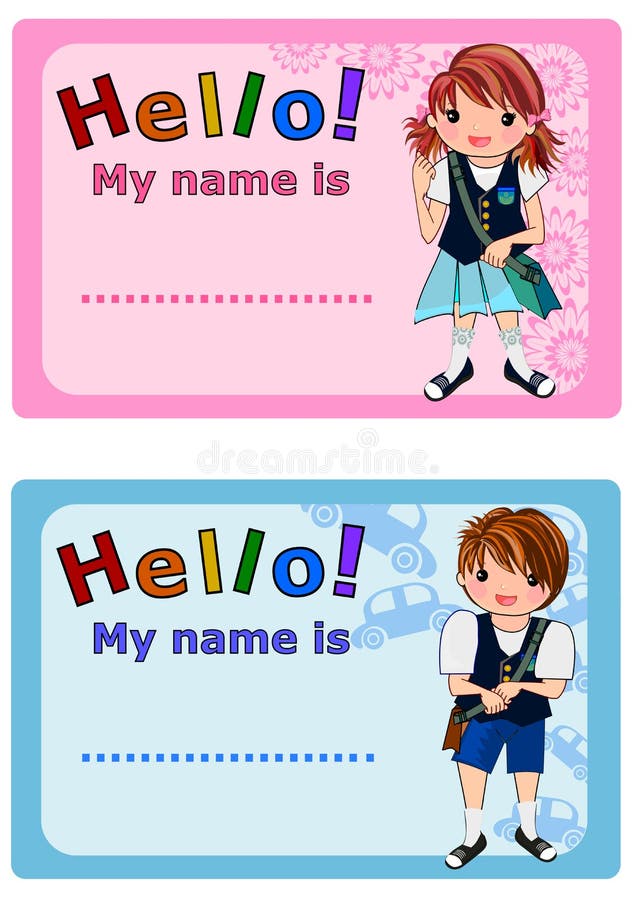 Name Tag for Kids stock illustration. Illustration of frame - 67143250