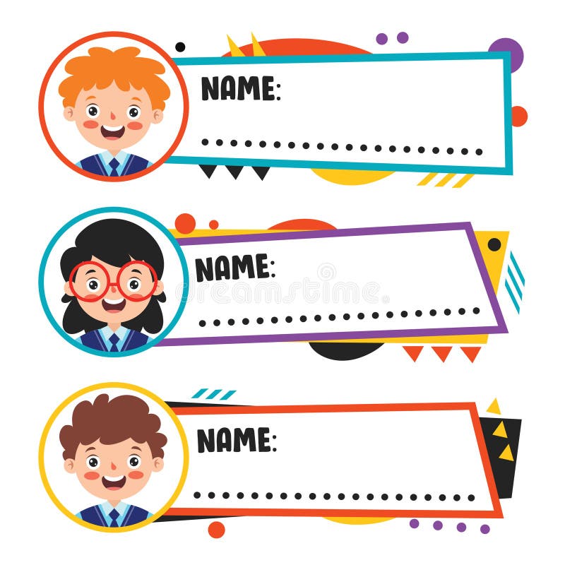 Kids Name Tags Stock Illustrations – 155 Kids Name Tags Stock ...