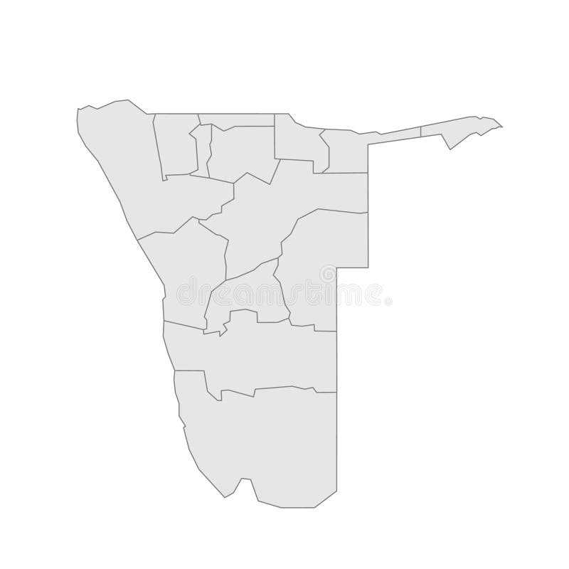 Namibia editable vector political map EPS stock illustration