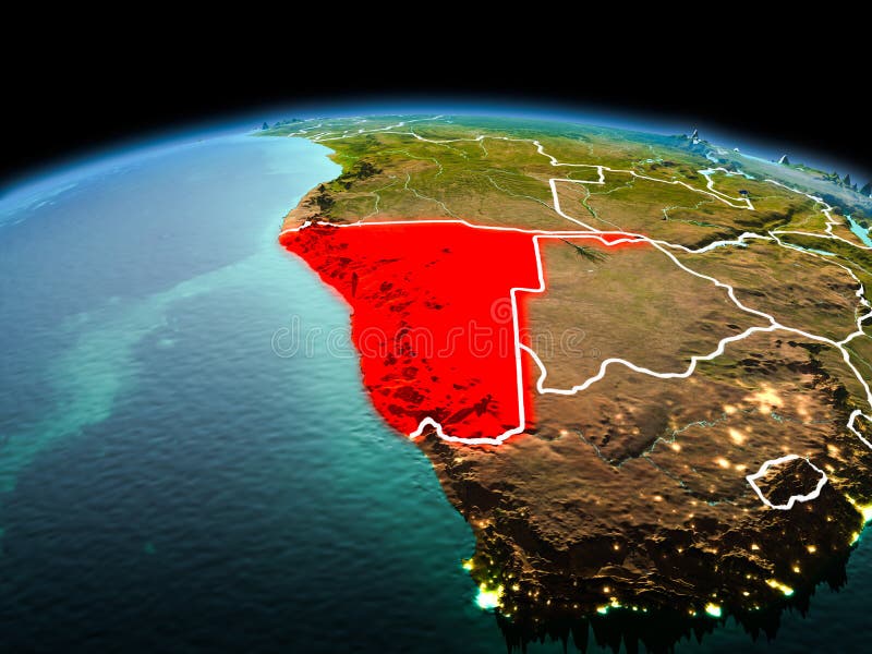 Namibia na planety ziemi w przestrzeni ilustracji Namibia na planety ziemi w przestrzeni ilustracji