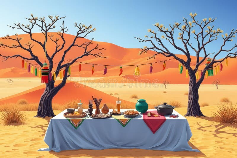 Namibiansk sommarfestivalscen vektor illustrationer