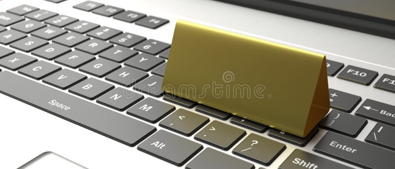 Namiot stołowy, pusty napis na karcie na laptopie Ilustracja 3d ilustracji