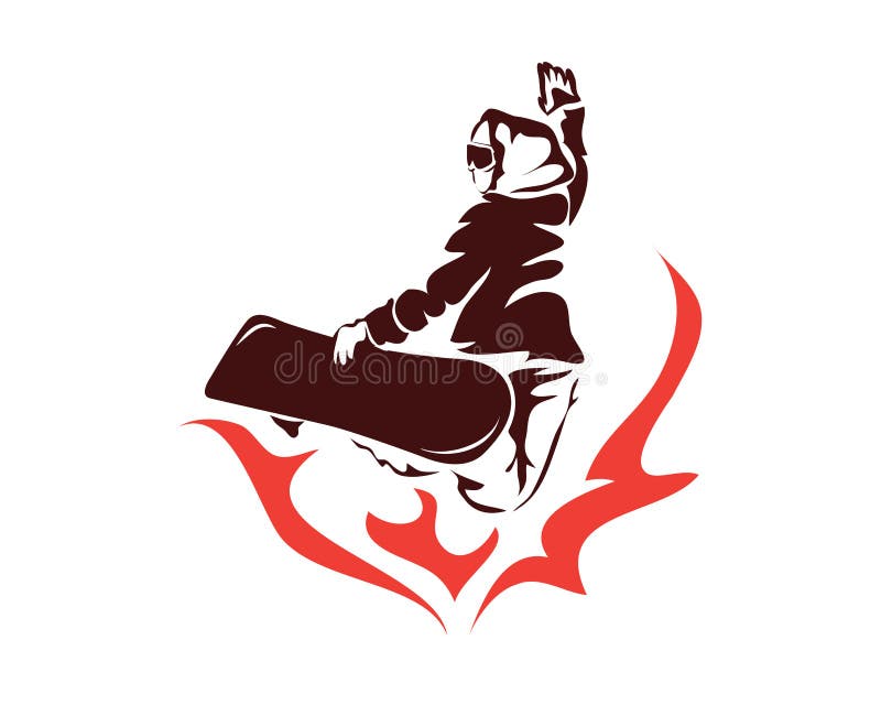 Namiętni zima sporty Płonie jazda na snowboardzie pozy atlety Krańcowego loga royalty ilustracja Namiętni zima sporty Płonie jazda na snowboardzie pozy atlety Krańcowego loga royalty ilustracja