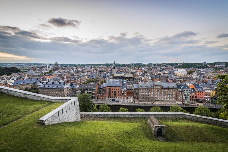 Namur Skyline, Wallonia, Belgium. Stock Image - Image of construction ...