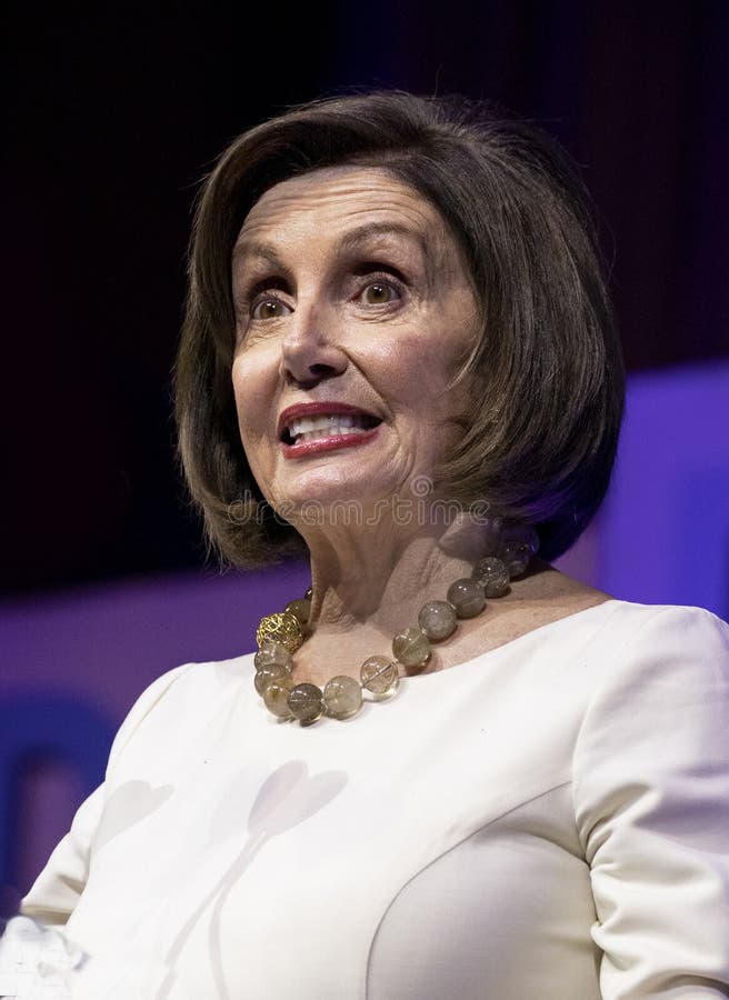 Nancy Pelosi, Speaker of the House of Representatives from California, a candidate for president in 2020, addresses the Gala Dinner at the 2019 J Street Conference: Rise to the Moment,  in Washington, DC on October 28, 2019 at the Walter E. Washington Convention Center in the nation`s capital.  J Street is an American, predominantly Jewish organization, dedicated to trying to achieve peace between Israel and Arab nations and between Israel and the Palestinians in the form of a a two state solution. Nancy Pelosi, Speaker of the House of Representatives from California, a candidate for president in 2020, addresses the Gala Dinner at the 2019 J Street Conference: Rise to the Moment,  in Washington, DC on October 28, 2019 at the Walter E. Washington Convention Center in the nation`s capital.  J Street is an American, predominantly Jewish organization, dedicated to trying to achieve peace between Israel and Arab nations and between Israel and the Palestinians in the form of a a two state solution.