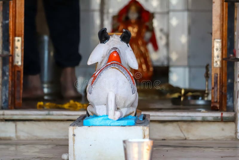 Nandi in Front of a Shiv Temple, from Inside the Temple, Selective  Focus,Indian Goddess Sculptures. Stock Photo - Image of festival, ancient:  180921166
