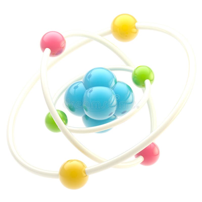 Nano Technologieemblem als Atomstruktur lizenzfreie abbildung