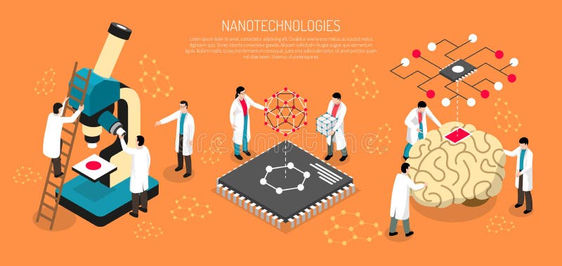 Nano Technologieën Horizontale Illustratie stock illustratie Nano Technologieën Horizontale Illustratie stock illustratie