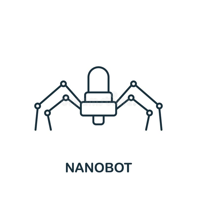 Nanobot icon. Monochrome simple line Future Technology icon for templates, web design and infographics stock illustration