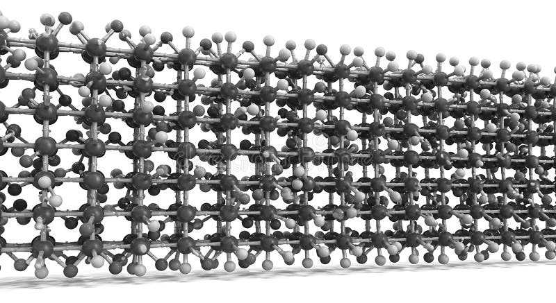 Nanotube atomic model scientific rendering royalty free illustration