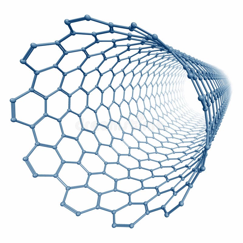 S vysokým rozlíšením, 3D počítač poskytovanie uhlík nanotube, valcovitého tvaru molekuly.