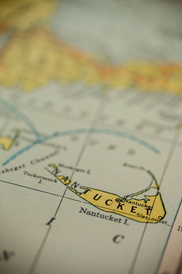 Nantucket Massachusetts Map Stock Photo