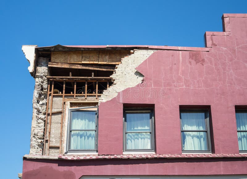 Damage from earthquake, Napa, California, August 2014. Damage from earthquake, Napa, California, August 2014