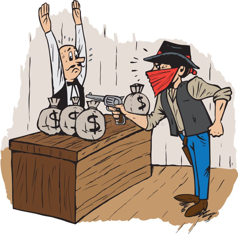 Napad Na Bank ilustracja wektor Napad Na Bank ilustracja wektor