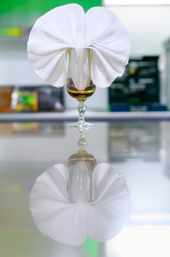 Napkin in a glass. stock photo. Image of silver, retro 36804946