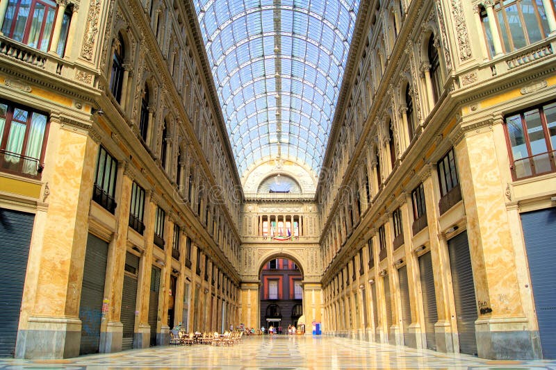 Interior of the Galleria Umberto I in Naples, Italy