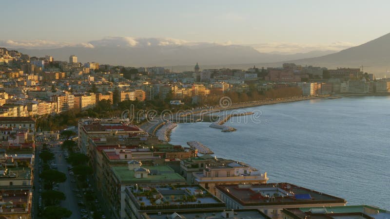 Napoli italia în stare proaspătă dimineața. panorama stock video