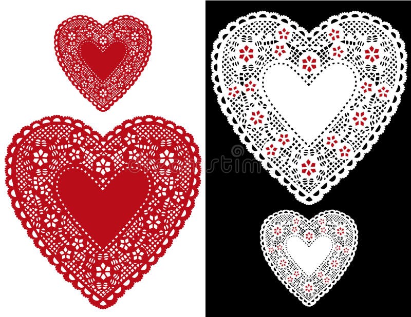 Napperons de coeur, étoiles (jpg+eps) illustration stock Napperons de coeur, étoiles (jpg+eps) illustration stock
