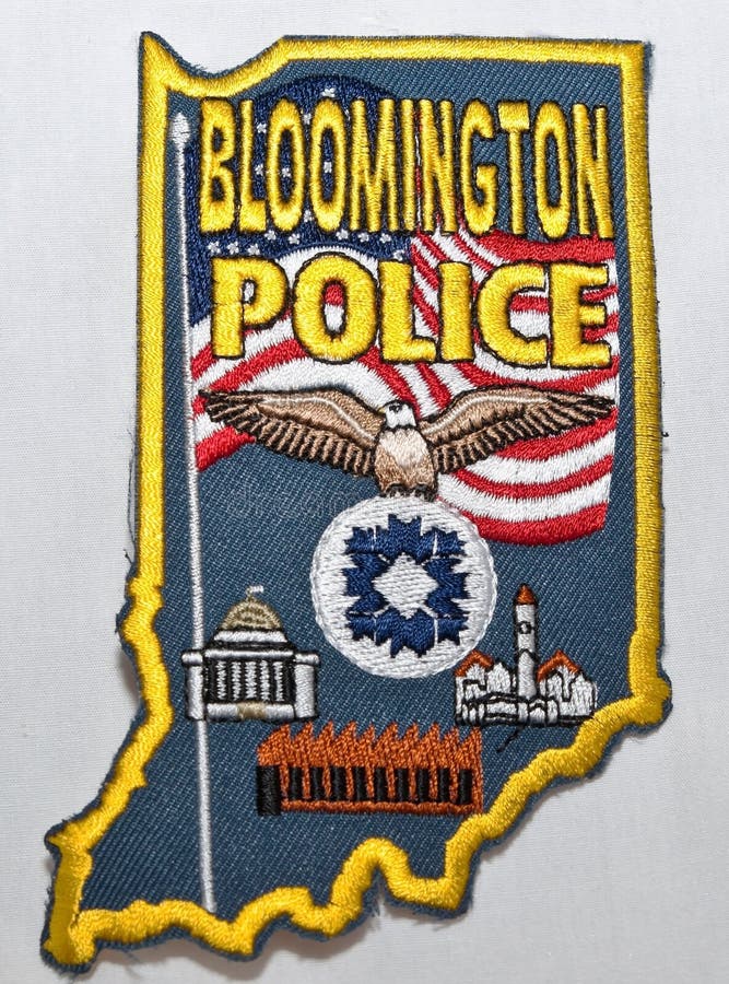 Naramienna łata Bloomington departament policji w Indiana zdjęcia royalty free Naramienna łata Bloomington departament policji w Indiana zdjęcia royalty free
