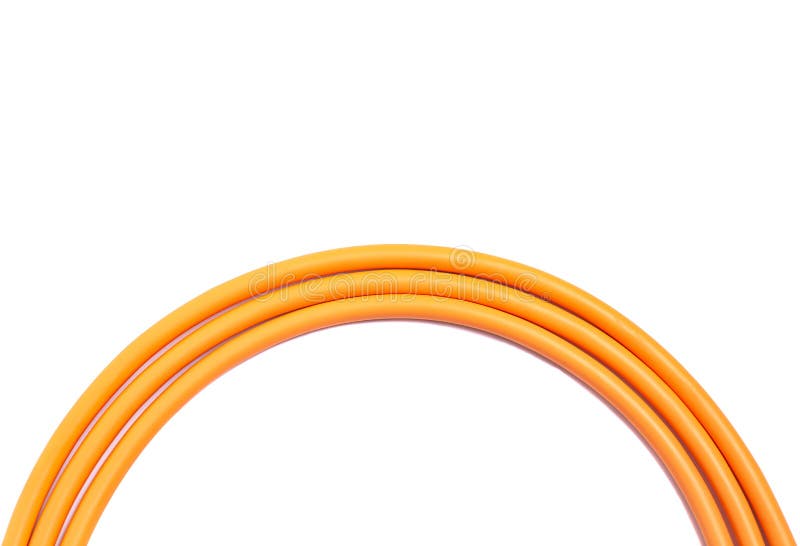 Naranja Laminado Cable Usb Aislado Sobre Fondo Blanco Imagen de archivo