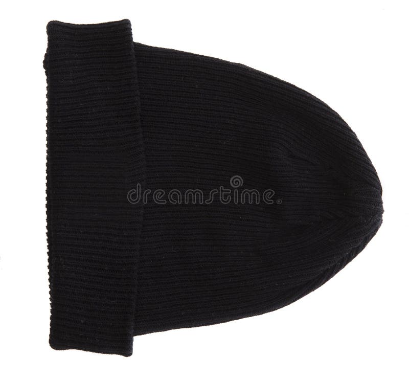 Black ski cap isolated on white background. Black ski cap isolated on white background