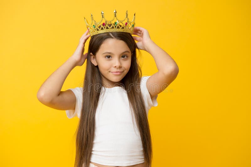 Narcissistic complex. Having fun. Self esteem. Kids psychology. Because I am perfect. International childrens day. Superior princess. Playful princess royalty free stock photo Narcissistic complex. Having fun. Self esteem. Kids psychology. Because I am perfect. International childrens day. Superior princess. Playful princess royalty free stock photo