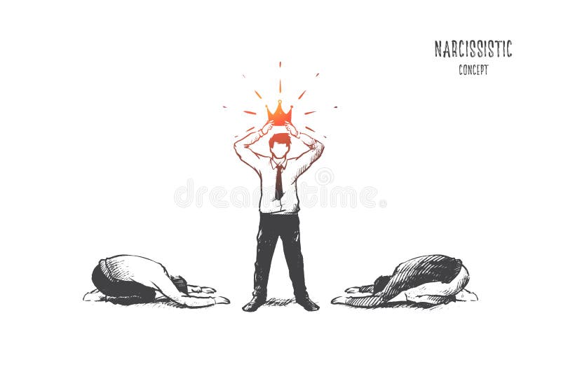 Narcissistic Concept. Hand Drawn Isolated Vector. Stock Vector -  Illustration of narcissist, college: 112725885
