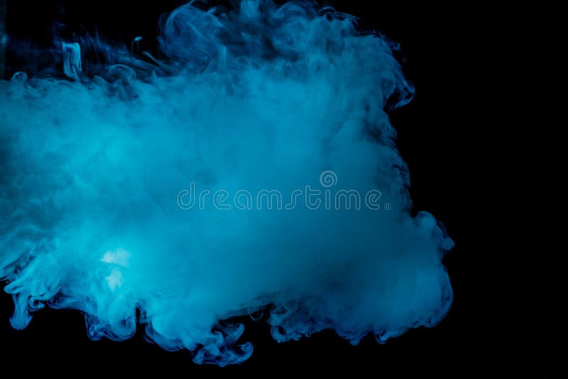 Abstract blue hookah smoke on a black background. Photographed using a gel filter. The concept of of unhealthy. Abstract blue hookah smoke on a black background. Photographed using a gel filter. The concept of of unhealthy.