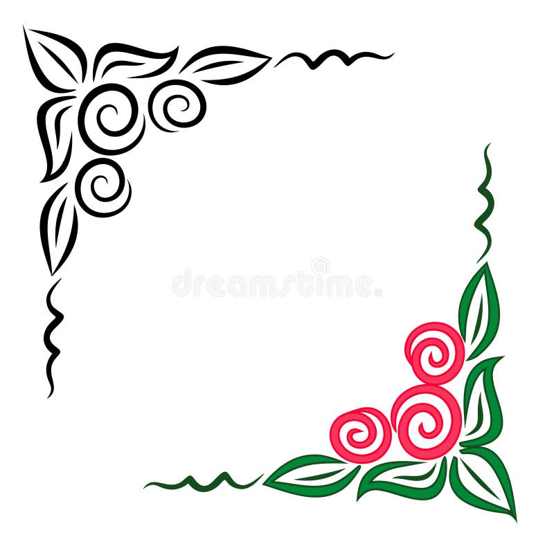 Narożny eps jpg ornament kwiecisty ilustracji
