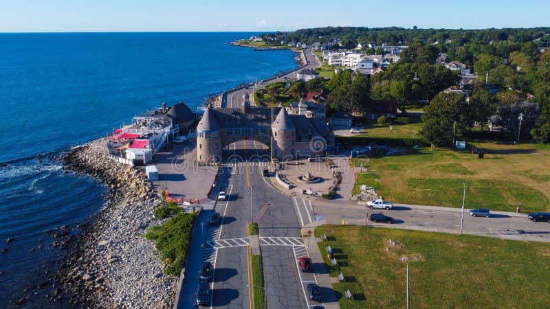 The Narragansett Towers, Narragansett, Rhode Island. Originally constructed in 1883 as part of a luxurious casino complex, it served as a hub for entertainment and social gatherings during the Gilded Age. The structure, designed in the Moorish architectural style, hosted grand balls, concerts, and other extravagant events, attracting high society and tourists alike.